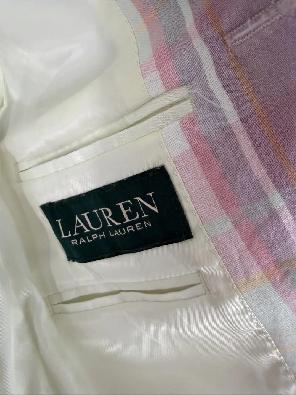 Lauren Ralph Lauren Blazer Pastel Madras Plaid